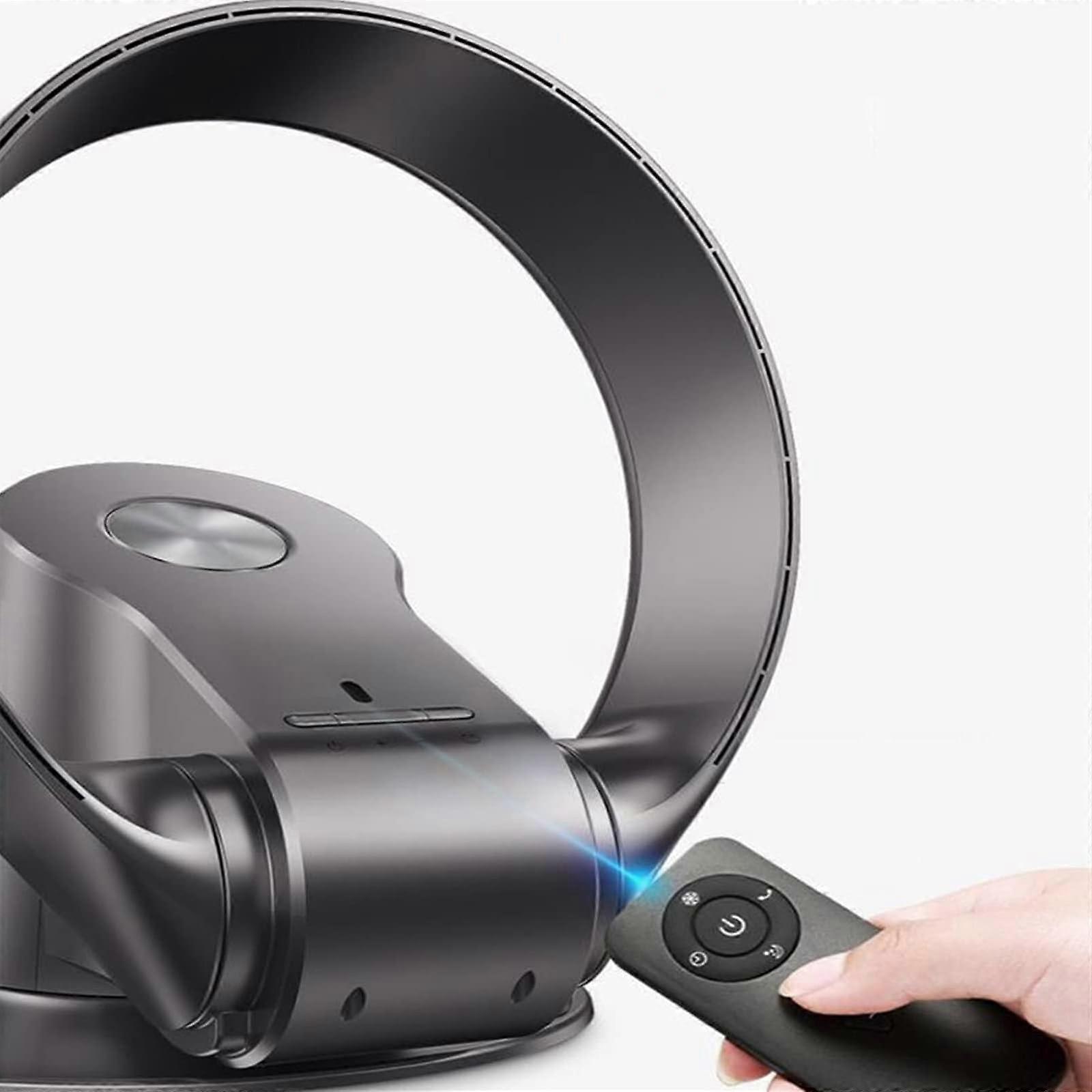 Bladeless Tower Fan with Remote Control, Quiet Foldable Wall Mounted Desk Fan for Bedroom (Dark Gray)