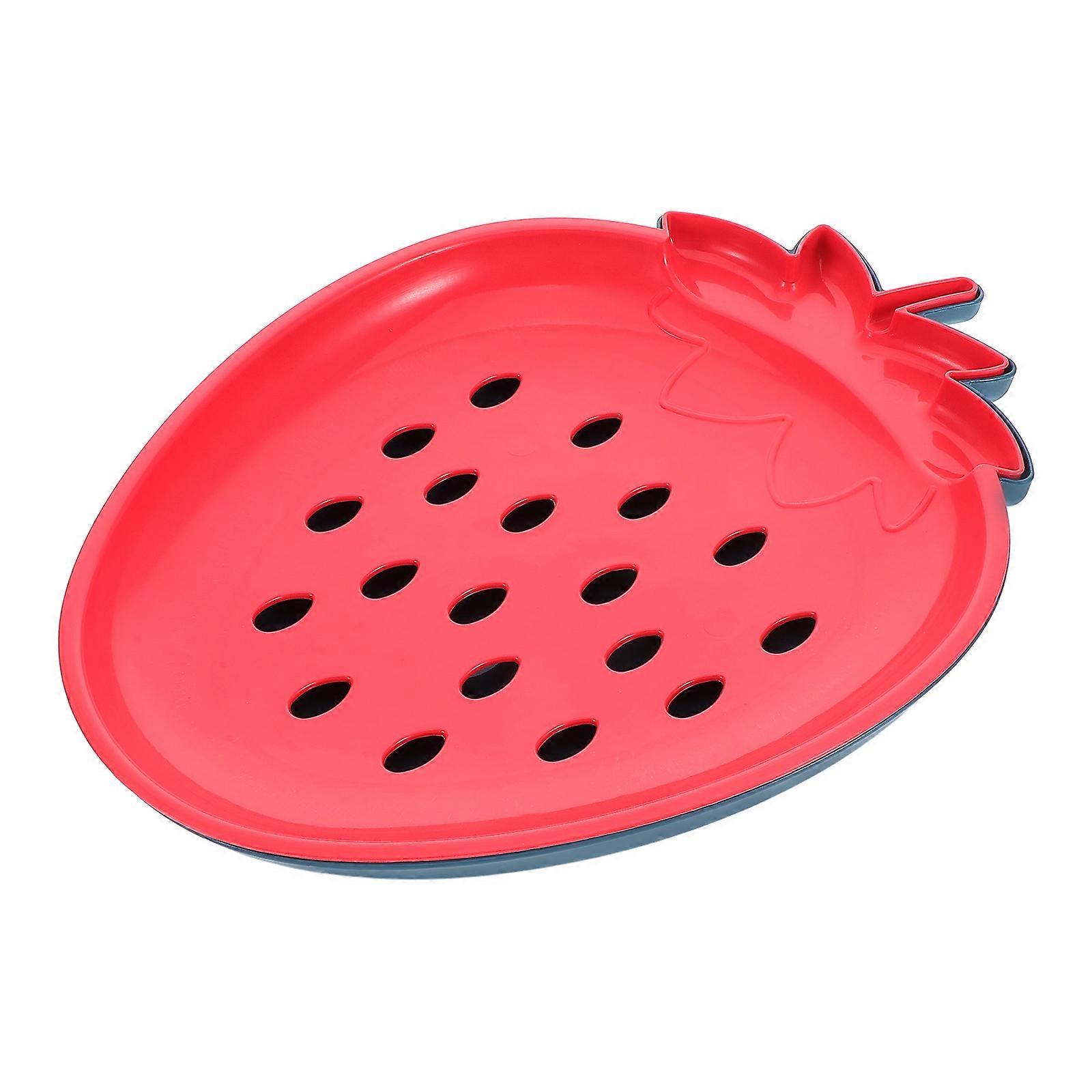Double Layer Plastic Fruit Bowl with Draining Basket for Kitchen Use Assorted Color Stylish and