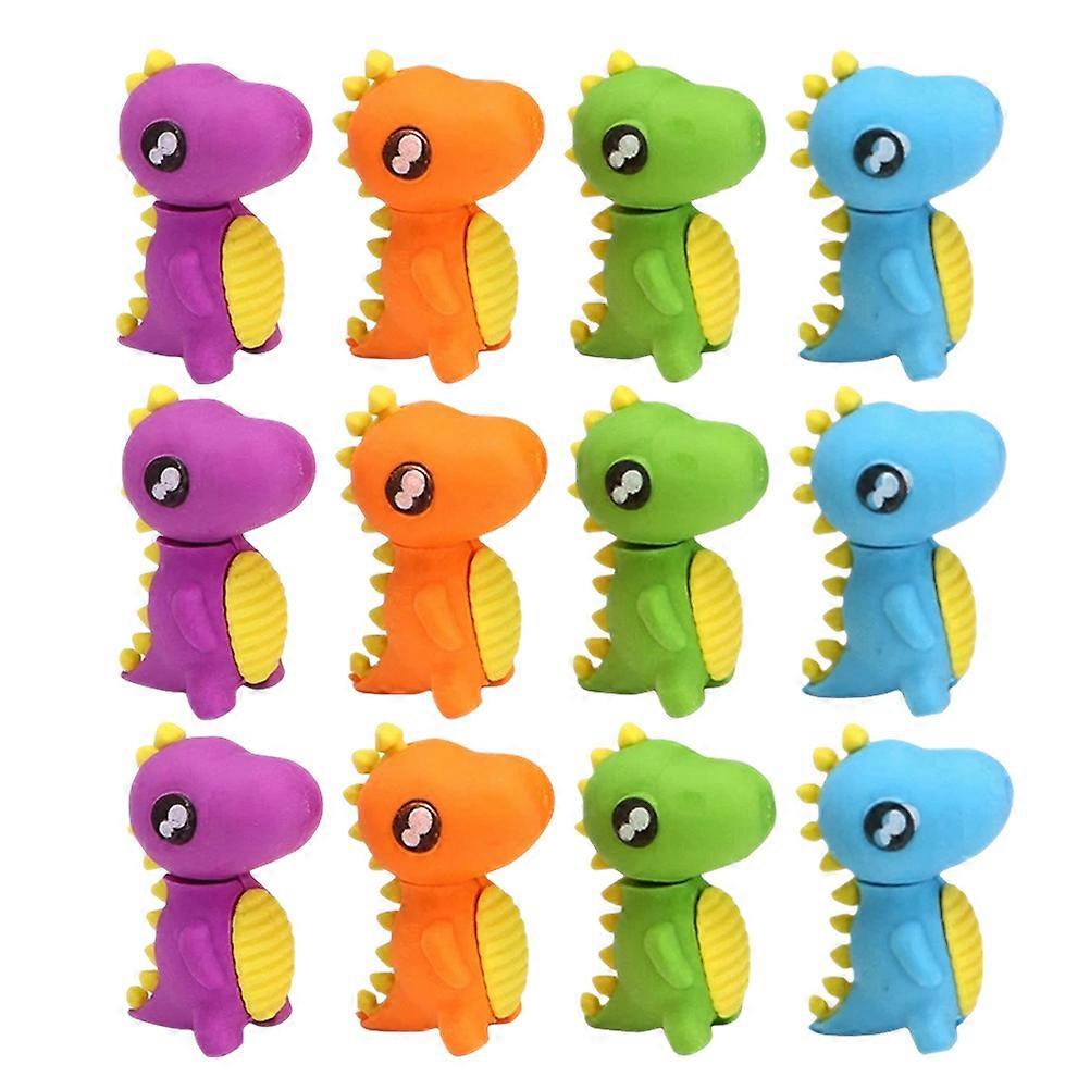 Mini Dinosaur Erasers Kids Erasers Rubber Material 50Pcs Assorted Colors