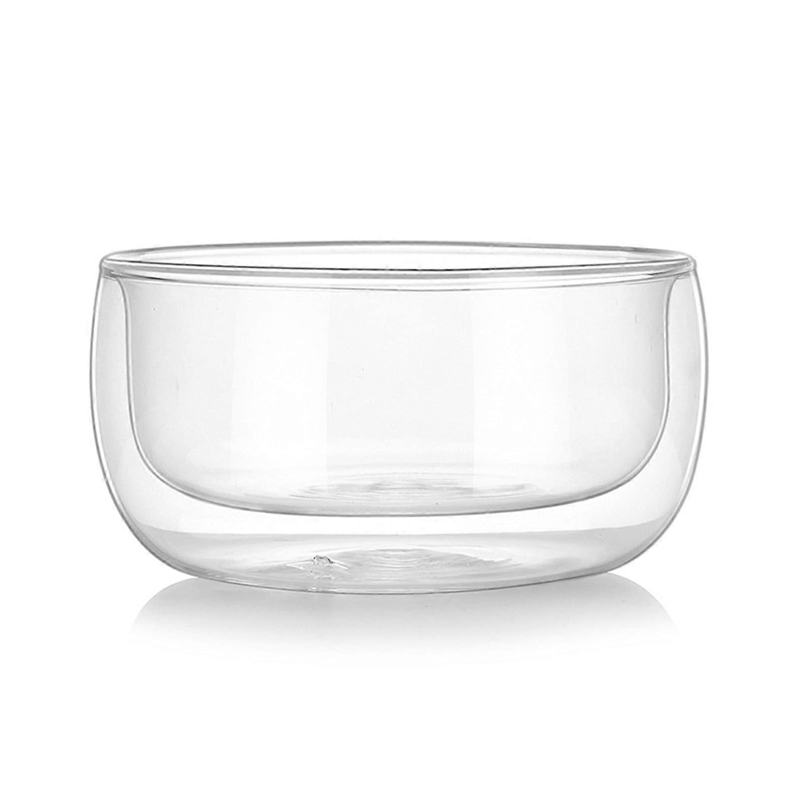 Double Wall Glass Salad Bowl with Elegant DoubleLayer Design for Hot and Cold Serving