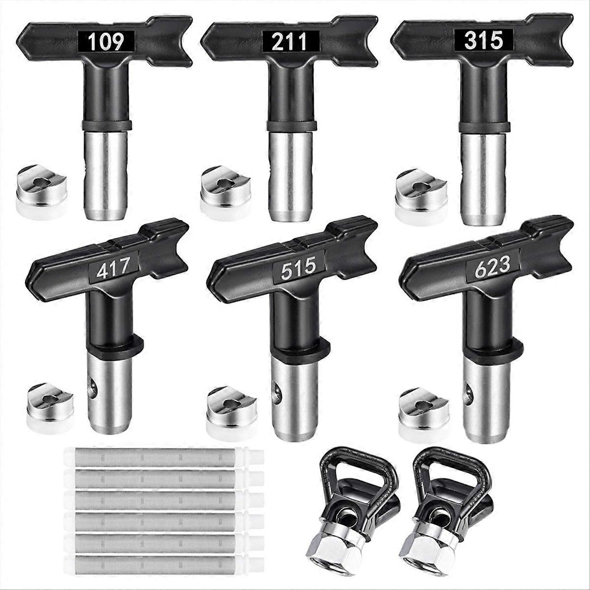 14 PCS Airless Tool Set, 6PCS Nozzles, 6PCS Filter