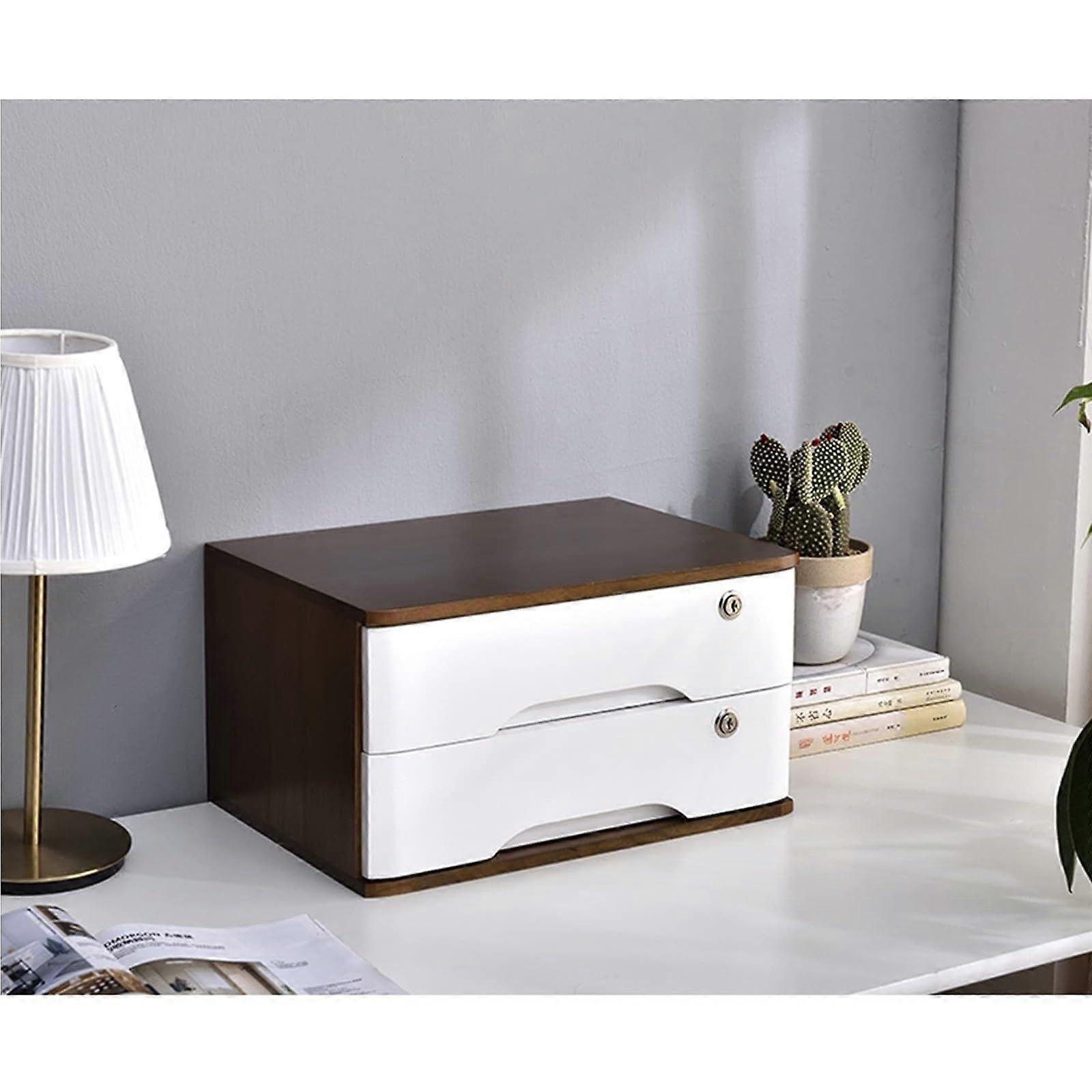 Solid Wood File Cabinet with Lock  1/2/3/4 Drawer Rustic Desk Storage for Office Home School