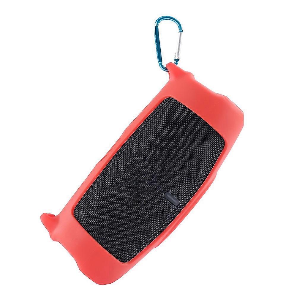 Silicone Carrying Case Bluetooth Speaker Protective Cover with Shoulder Strap Carabiner Compatible For JBL Charge 5