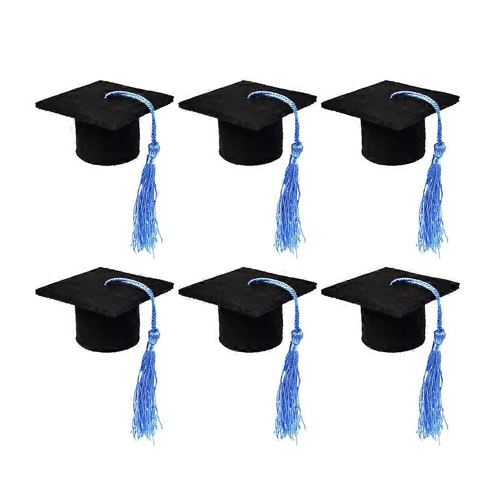 Doctoral Cap Mini Doctoral Shape for Party Use 18Pcs Light Blue