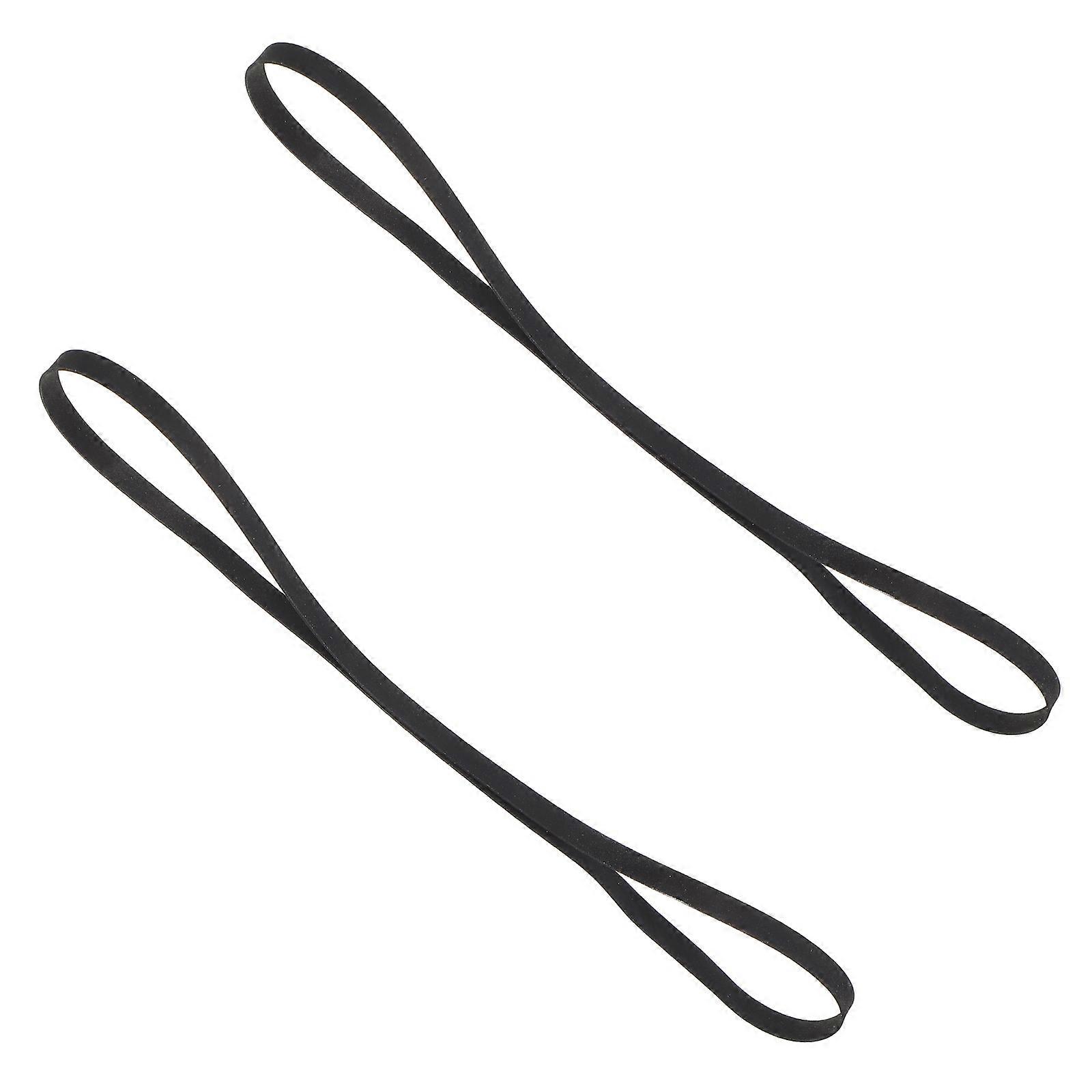 Black Rubber Turntable Belt Replacement 2Pcs for Smooth Playback