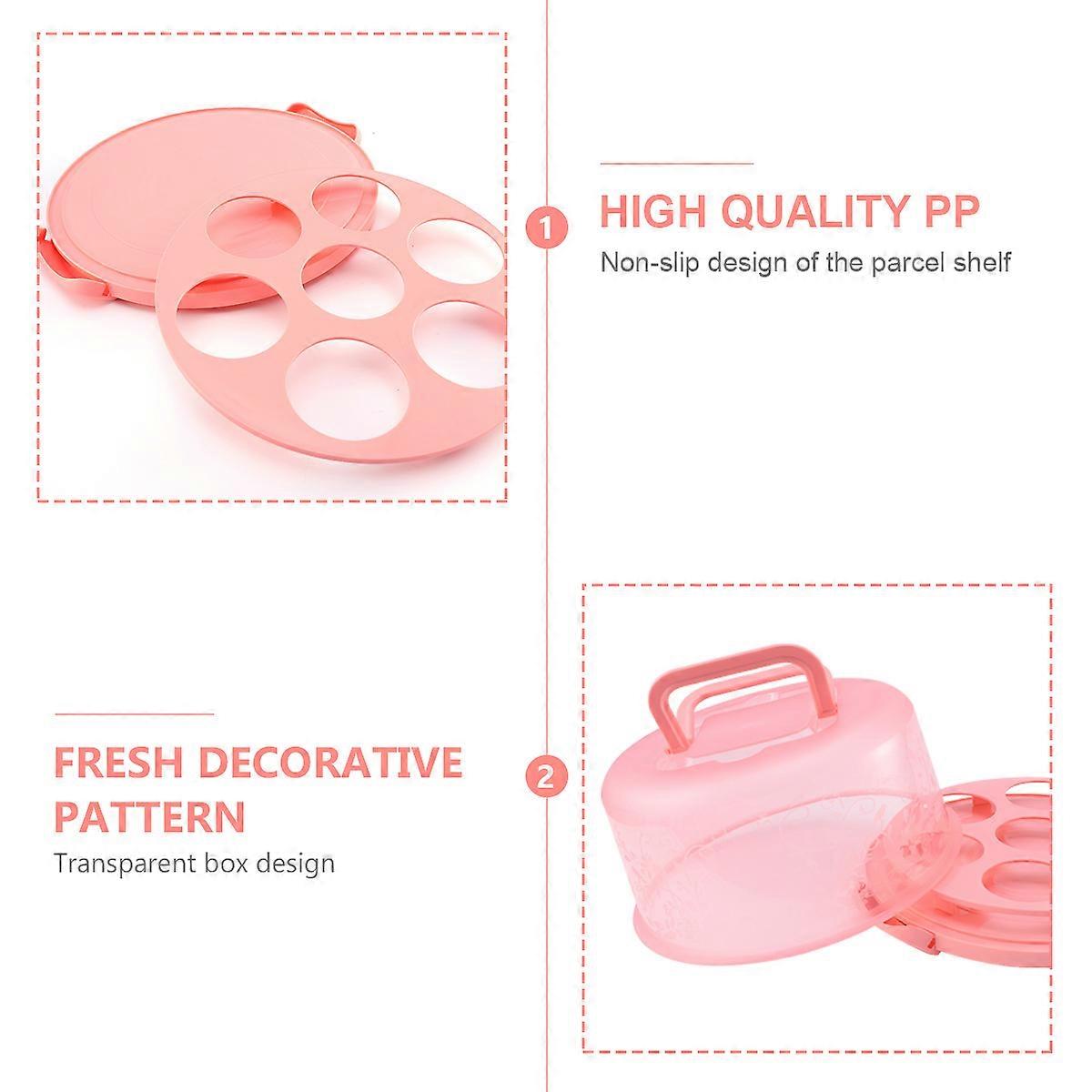 Cake Box Cake Packaging Boxes for 1Pcs Food Storage Pink Container
