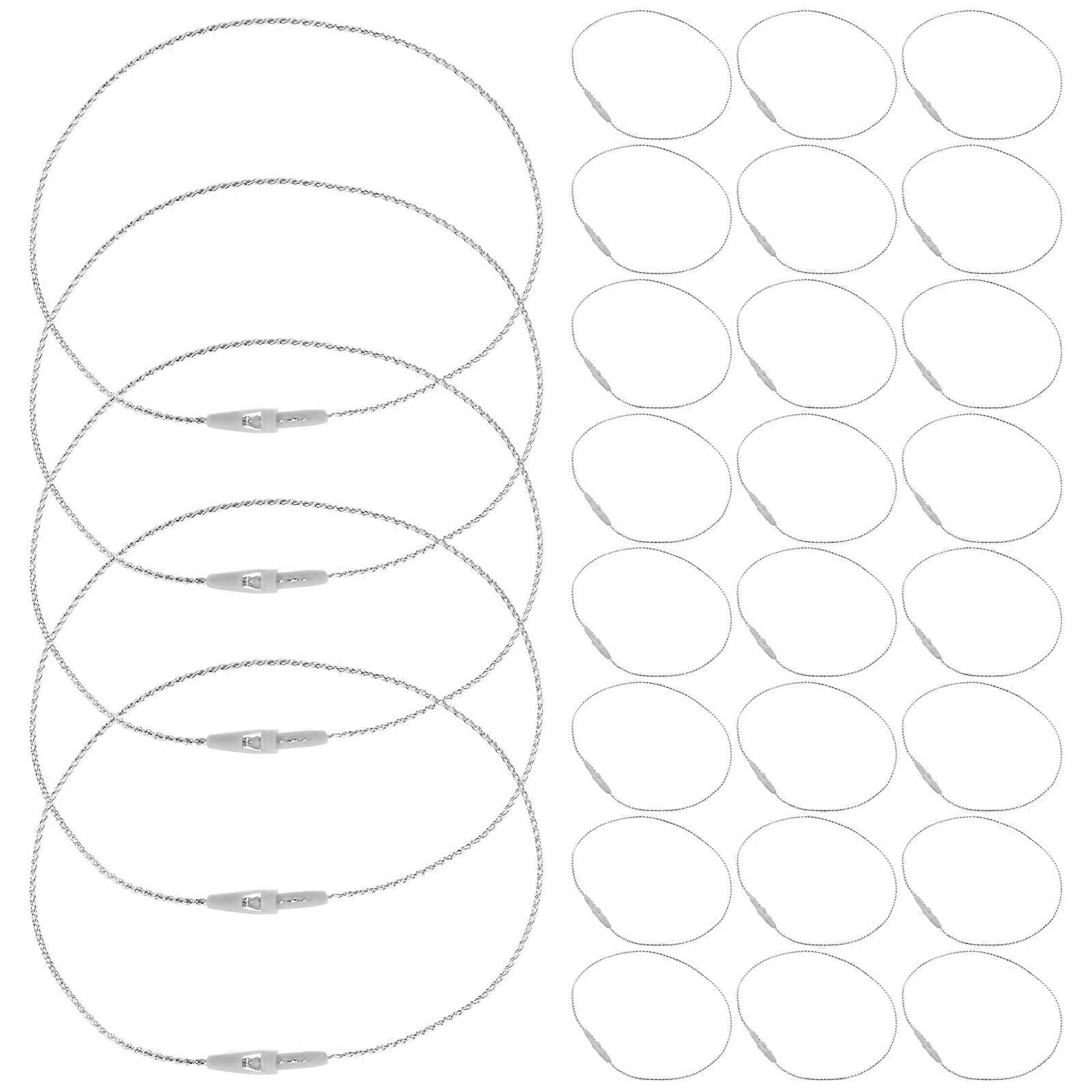 100Pcs Silver Christmas Ornament Hanging Strings with Snap Locks