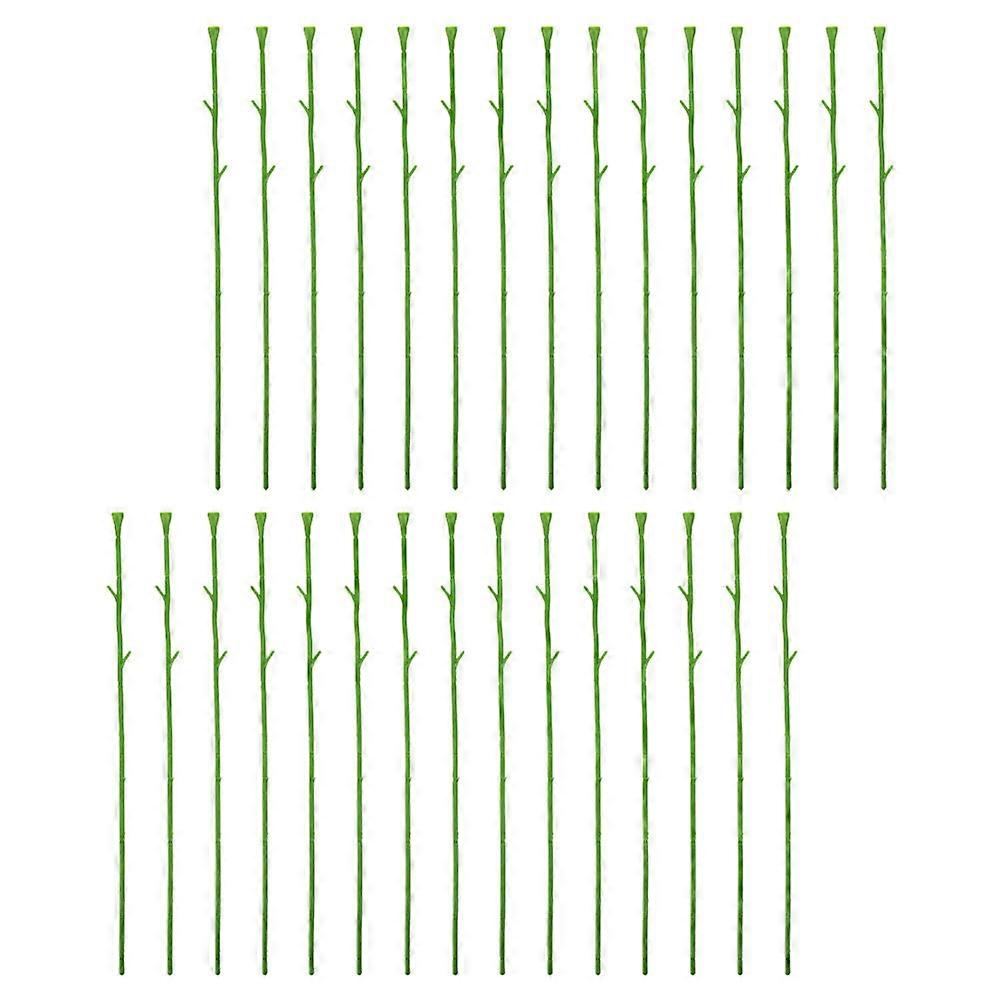 Artificial Flower Stem Green for Craft 30Pcs Plastic Wire Floral Stems