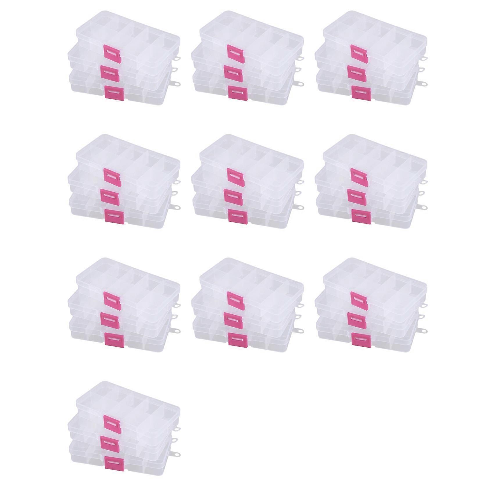 30pcs 10 Grid Electronic Component Parts Kits Plastic Storage Box Case