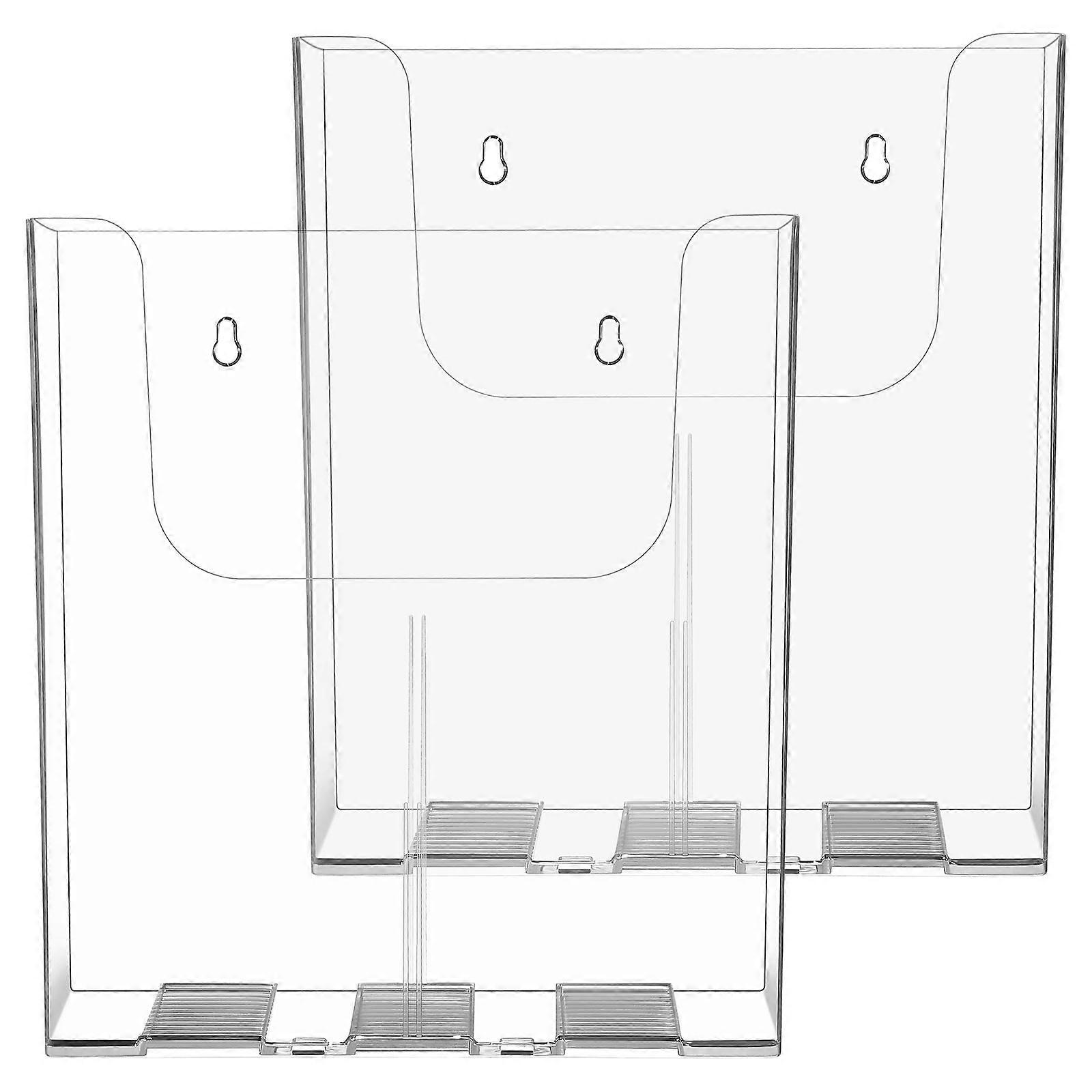 Wall-Mounted Acrylic Folder Holder for Document Organizing 2Pcs