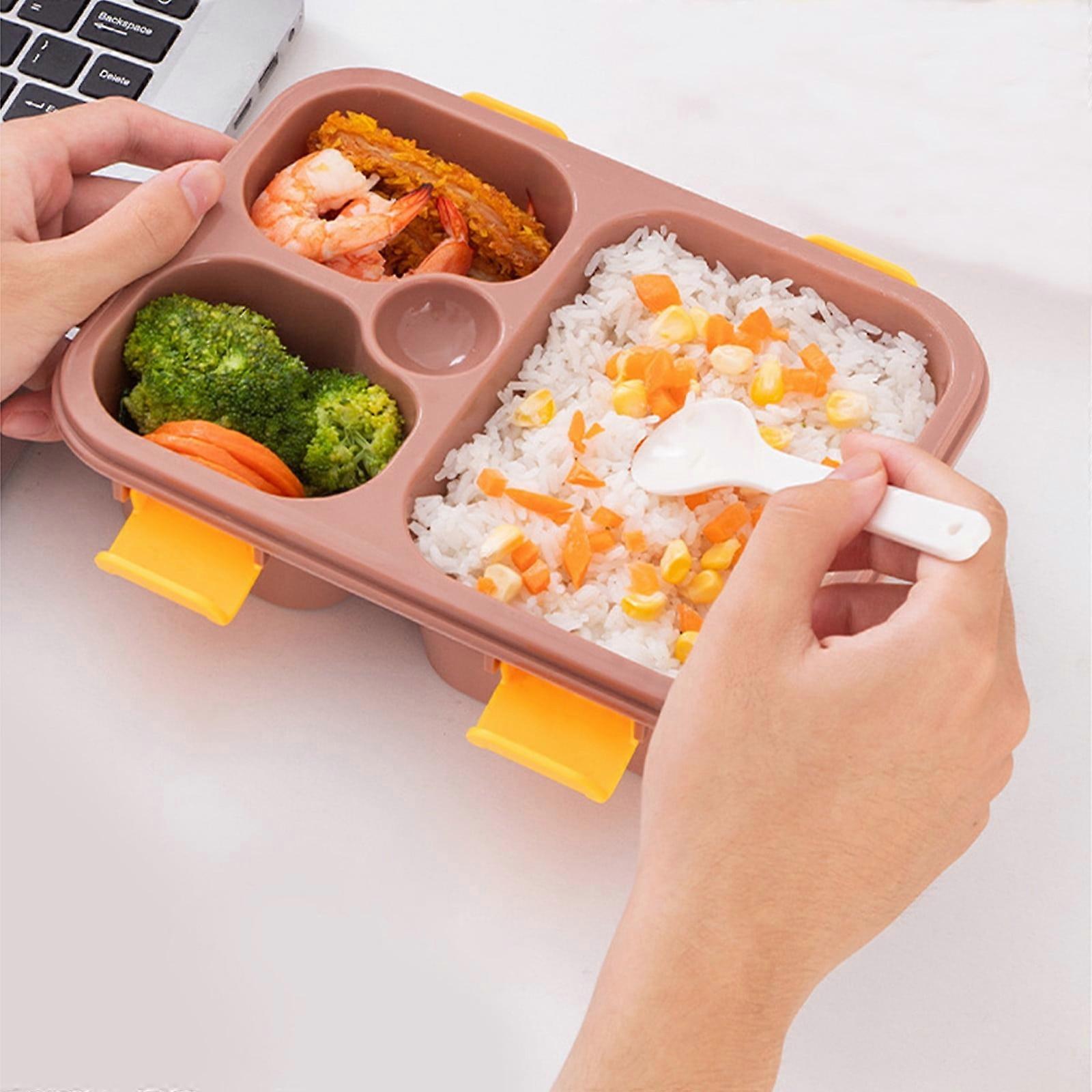 Txmfgh Reusable 3-Compartment Bento Box, Lightweight & Stackable, Dishwasher & Freezer Safe, for School, Work, Travel