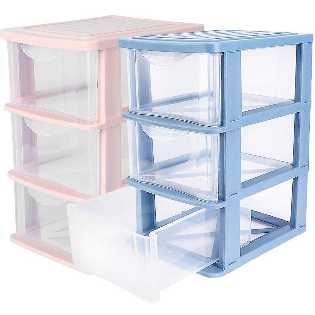 Tabletop Storage Box for 4Pcs Three-Layer Drawer Organizer