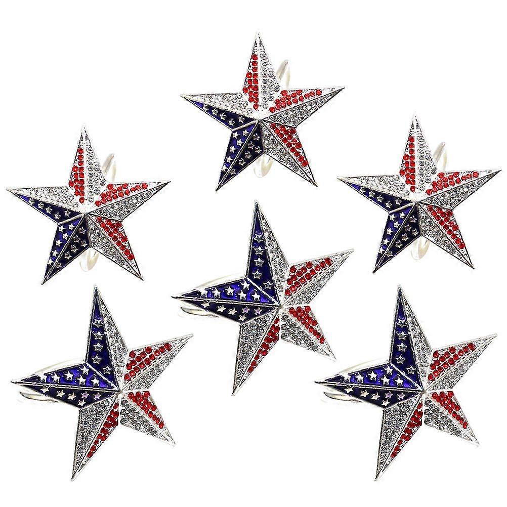 Independence Day Napkin Ring Star Shaped Buckle for 30Pcs Decor
