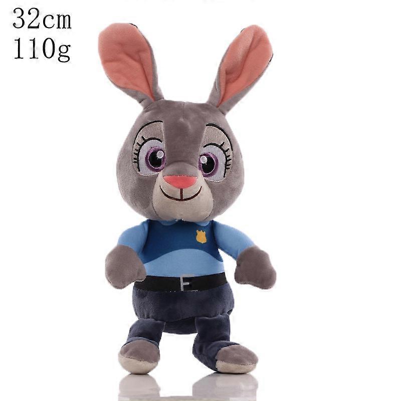 Cute cartoon gray rabbit police officer fox plush toy, 8-inch claw machine doll, Nick Judy doll.