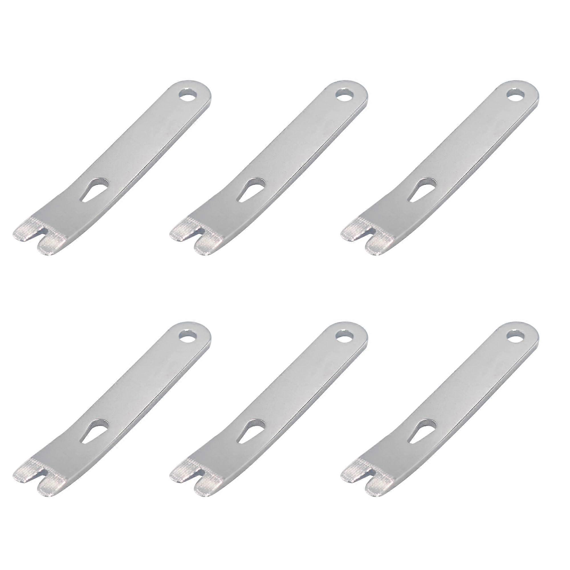 6PCS Stainless Steel Mini Pry Bar Set EDC Pocket Tool with Keychain Hole for Camping and