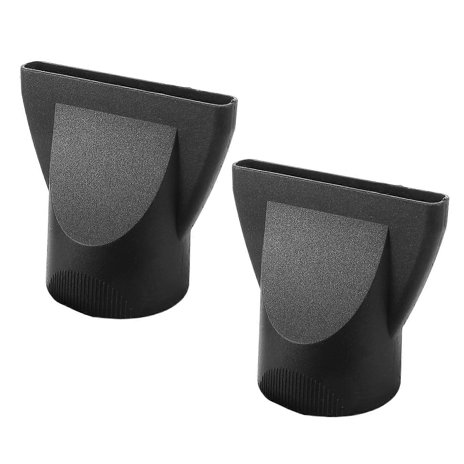 2Pcs Hair Dryer Nozzle Attachments for Precise Airflow Control and Enhanced Shine Black