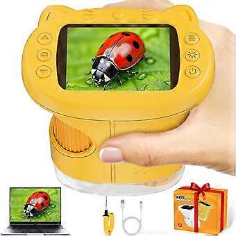 Microscopio tascabile per bambini, microscopio portatile 1000X per bambini con schermo da 2,4'', foto