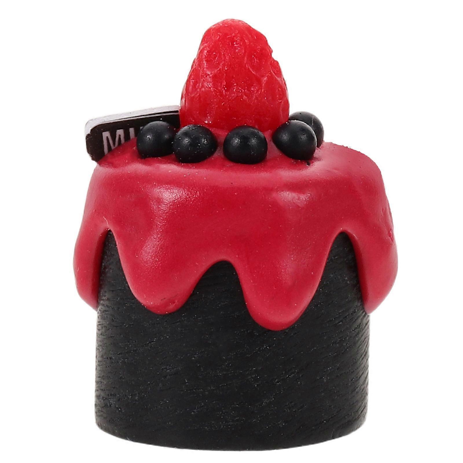 Mini Cake Black Resin Faux Dessert for Creative Display 4Pcs