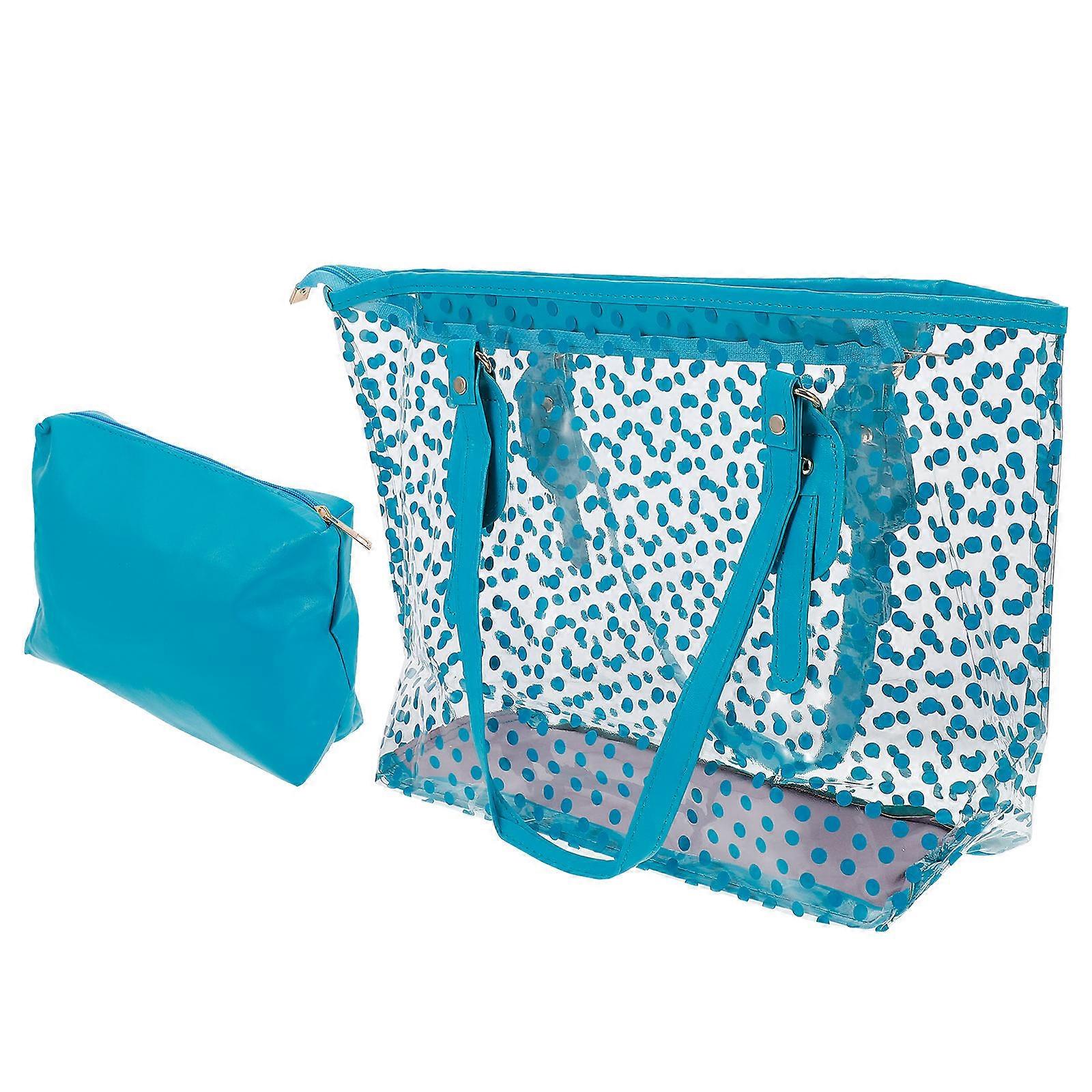 Clear Handbags Transparent Tote Bag for Stuff Holding with Dots Pattern
