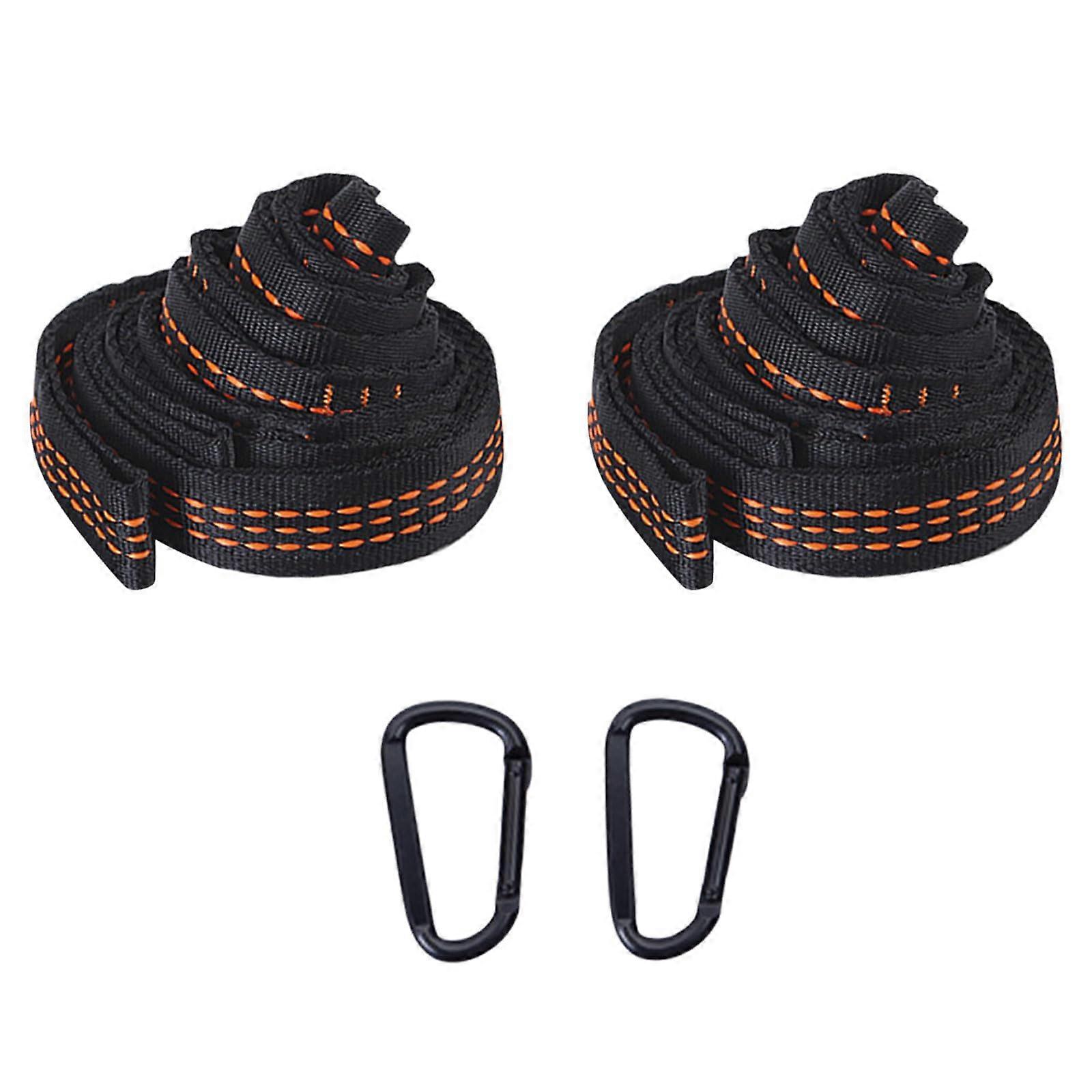 2Pcs Heavy Duty Hammock Tree Straps with Adjustable Length and Reinforced Stitching for Camping