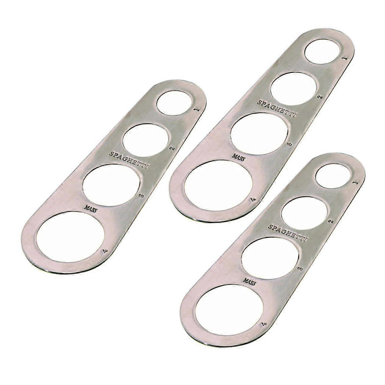 3pcs Stainless Steel Spaghetti Measuring Tool for Accurate Pasta Portion Control 18x6cm Silver
