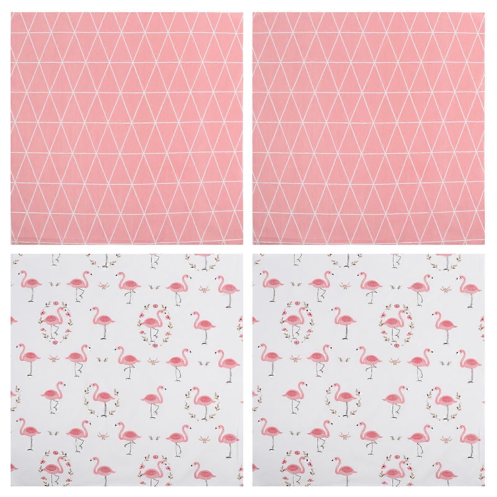 Patchwork Quilting Fabric Pink 50x50cm Decorations Cotton 4Pcs