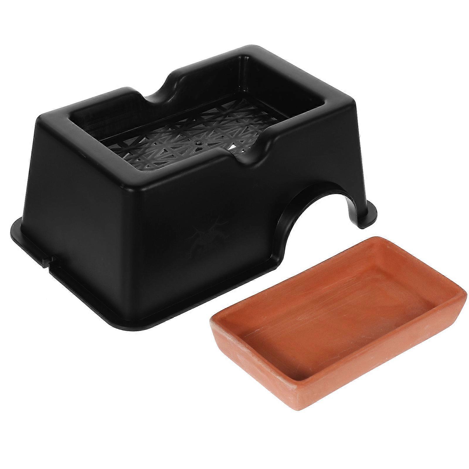 Turtle Hiding Cave Reptile Pet Hide Cave for Storage Black