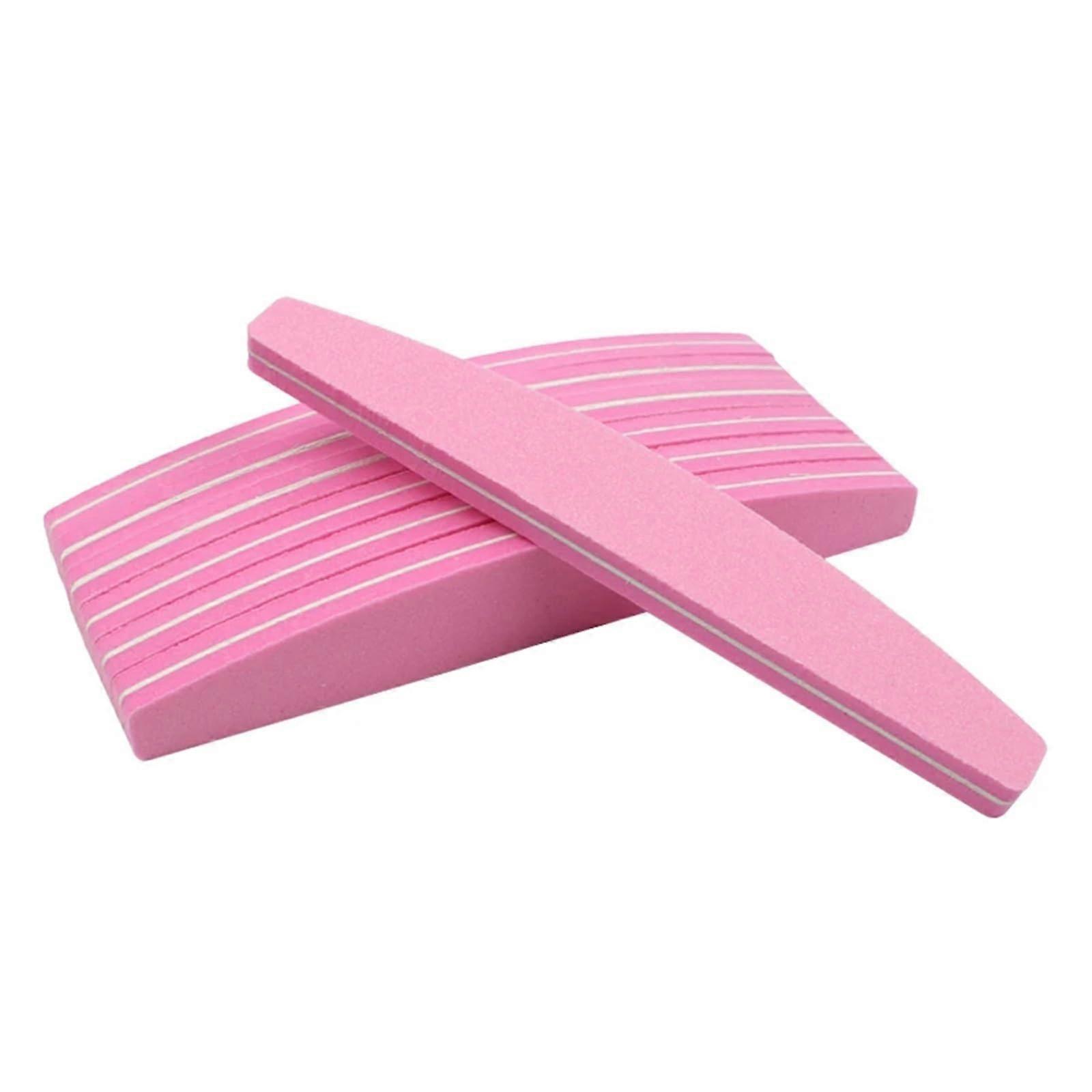 5Pcs Pink Nail Buffer Block 100/180 Grit Double Sided Sanding Sponge Set for Manicure Tools