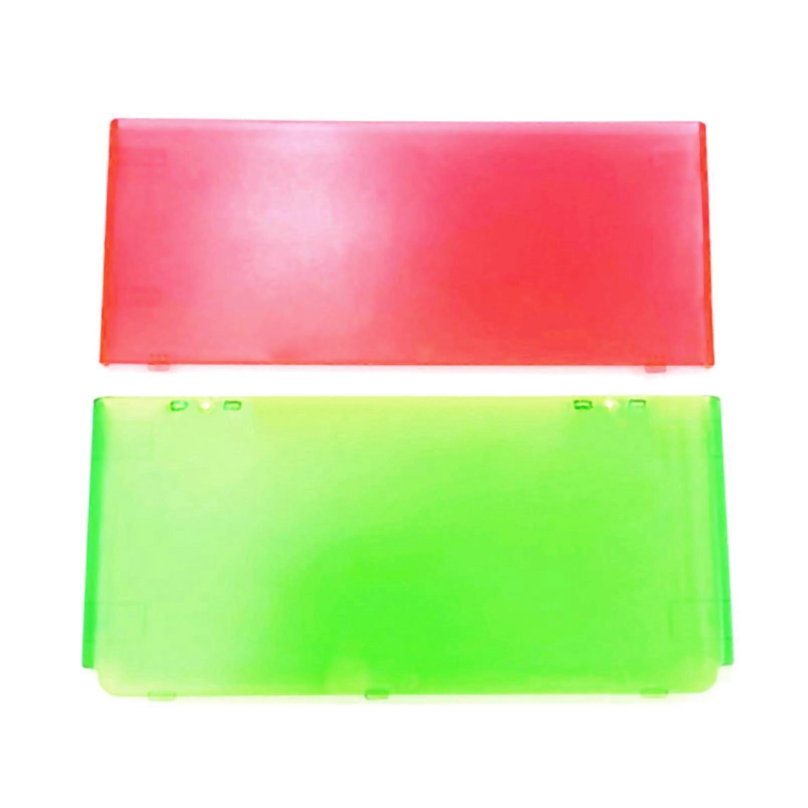 Faceplate Set for 3DS Clear Red Green Transparent Cover Plates Replacement  Bottom Shells