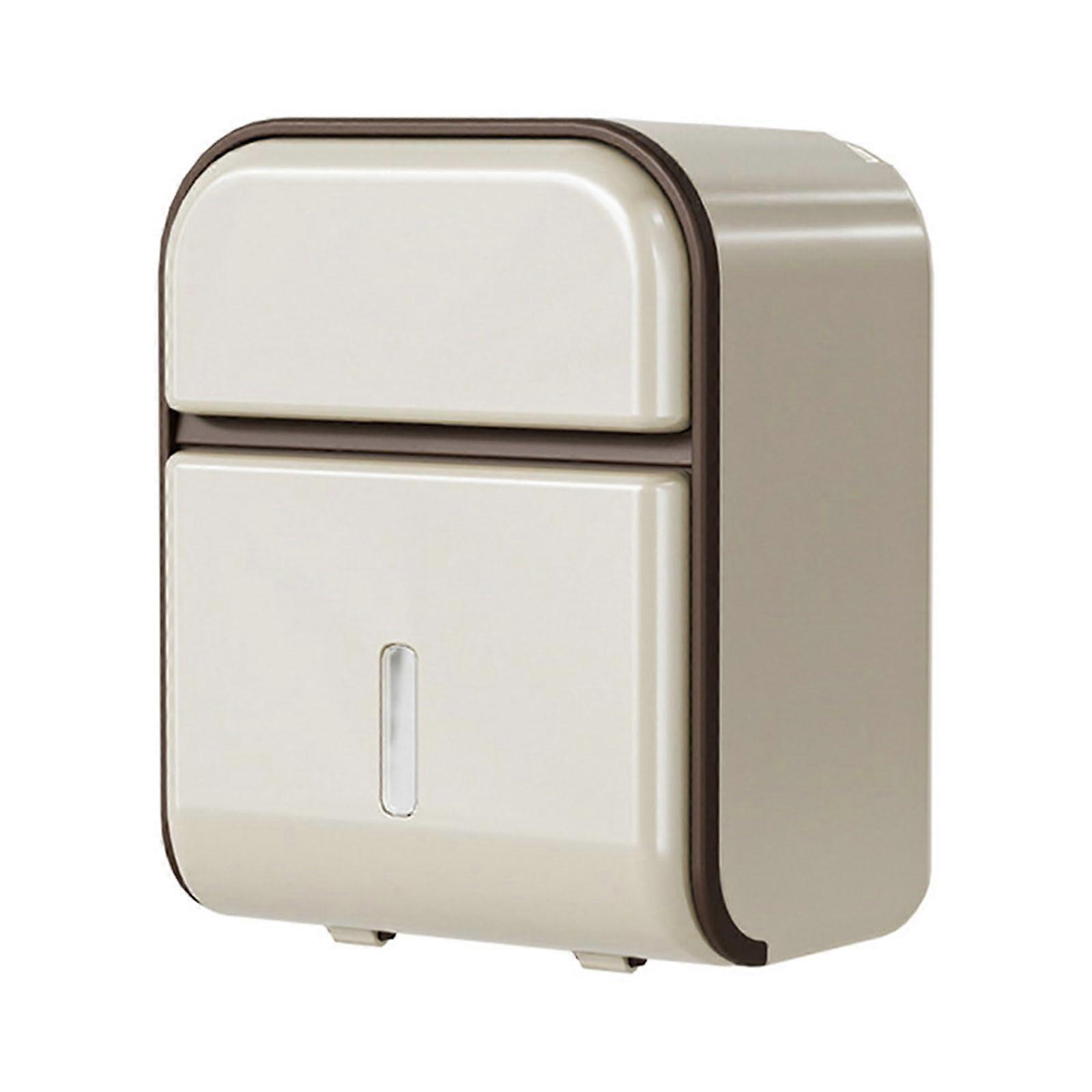 Wall Mounted Tissue Box with SpaceSaving Design, Easy Access, Modern Style, Cream White