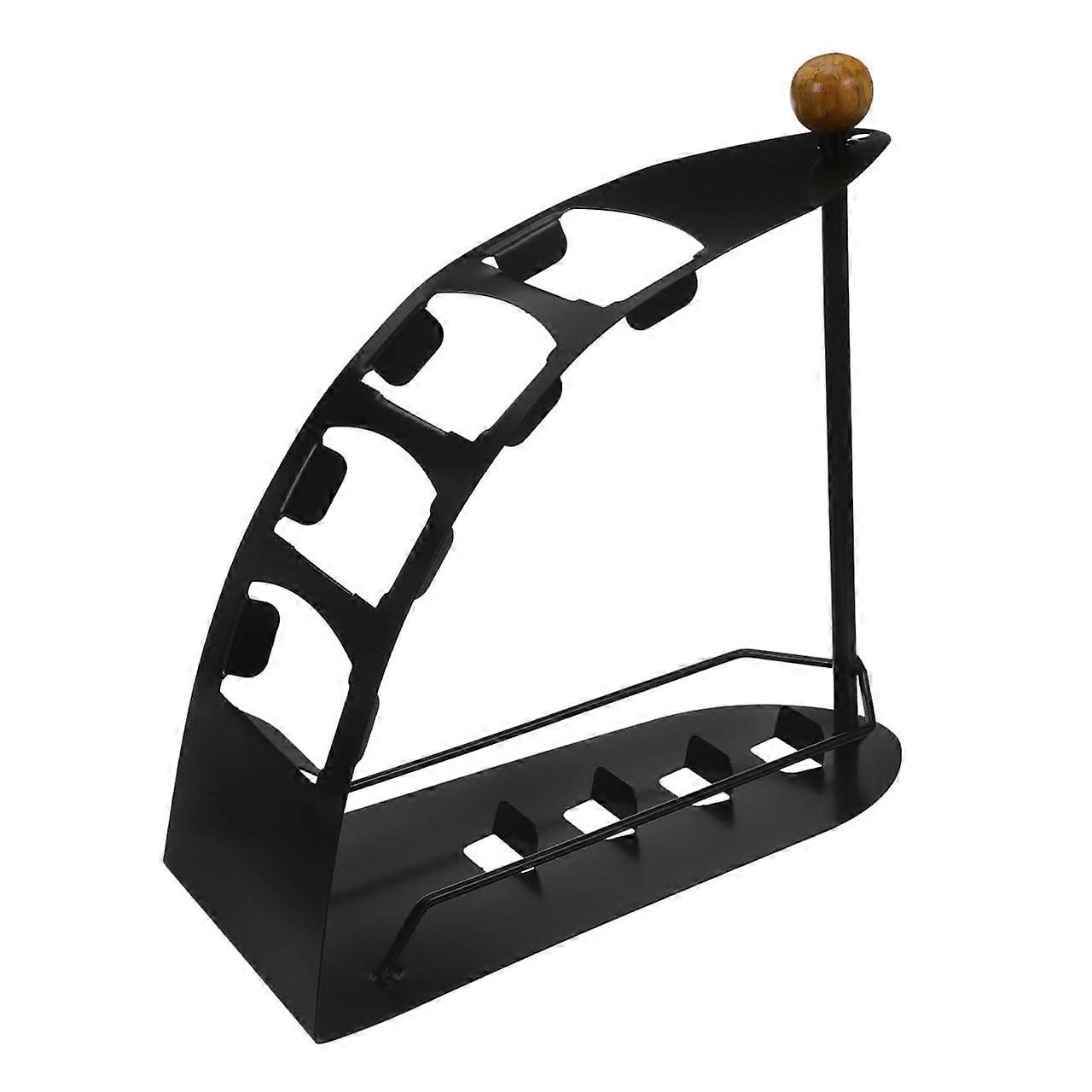 Rotating Remote Control Holder with Four Slots, RustResistant Iron Stand for Living Room Storage