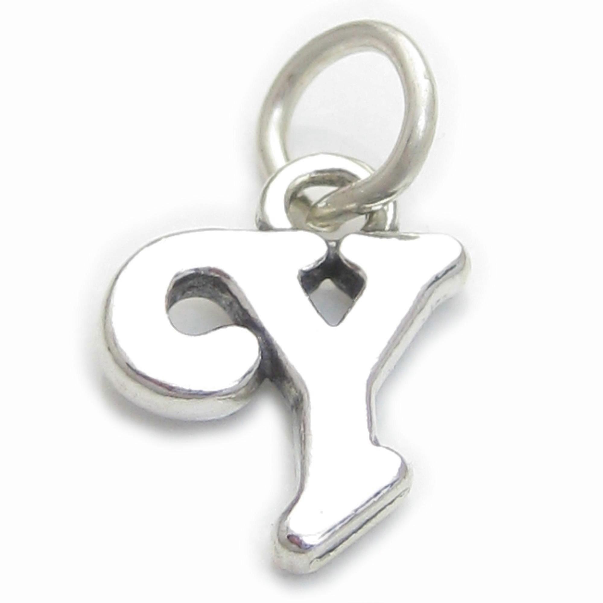 Script Letter Y Initial sterling silver charm .925 x 1 Letters charms
