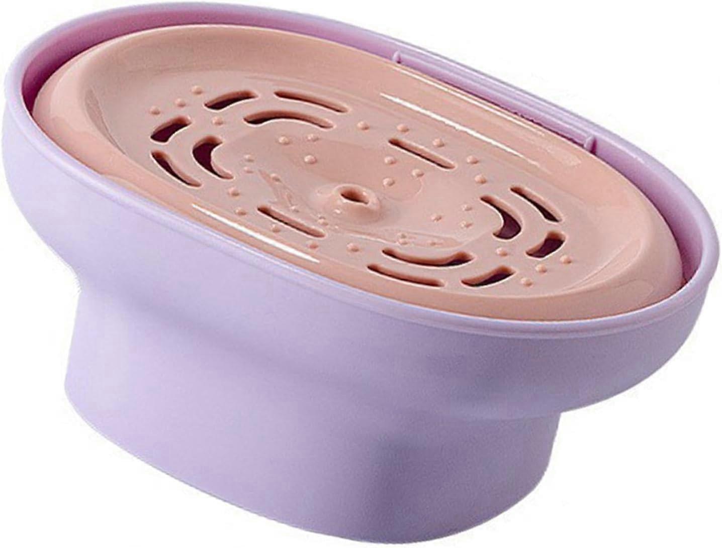 Dish Soap Dispenser with OneHanded Precise Pump, Fast 14Hole Drainage, Compact Sinkside Purple