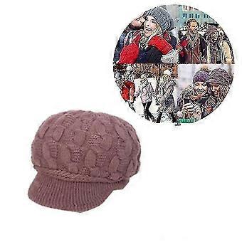 Sombrero de punto para mujeres Visor de punto Sombreros de gorro de boina Gorra de esquí cálido para el invierno
