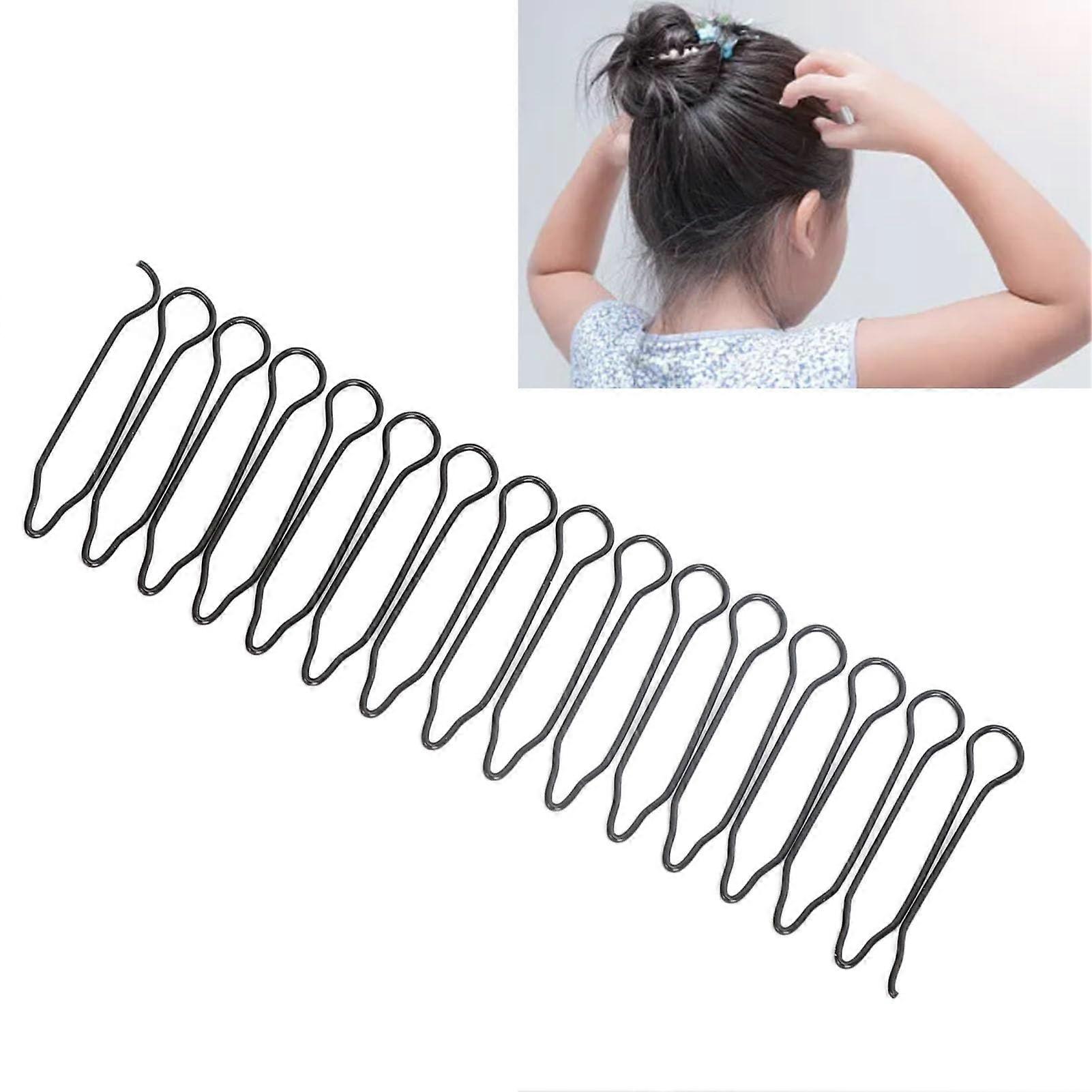 9pcs U Shape Hair Clip Set for Women, Invisible Anti Slip Metal Hair Finishing Comb, Stretchable Pins