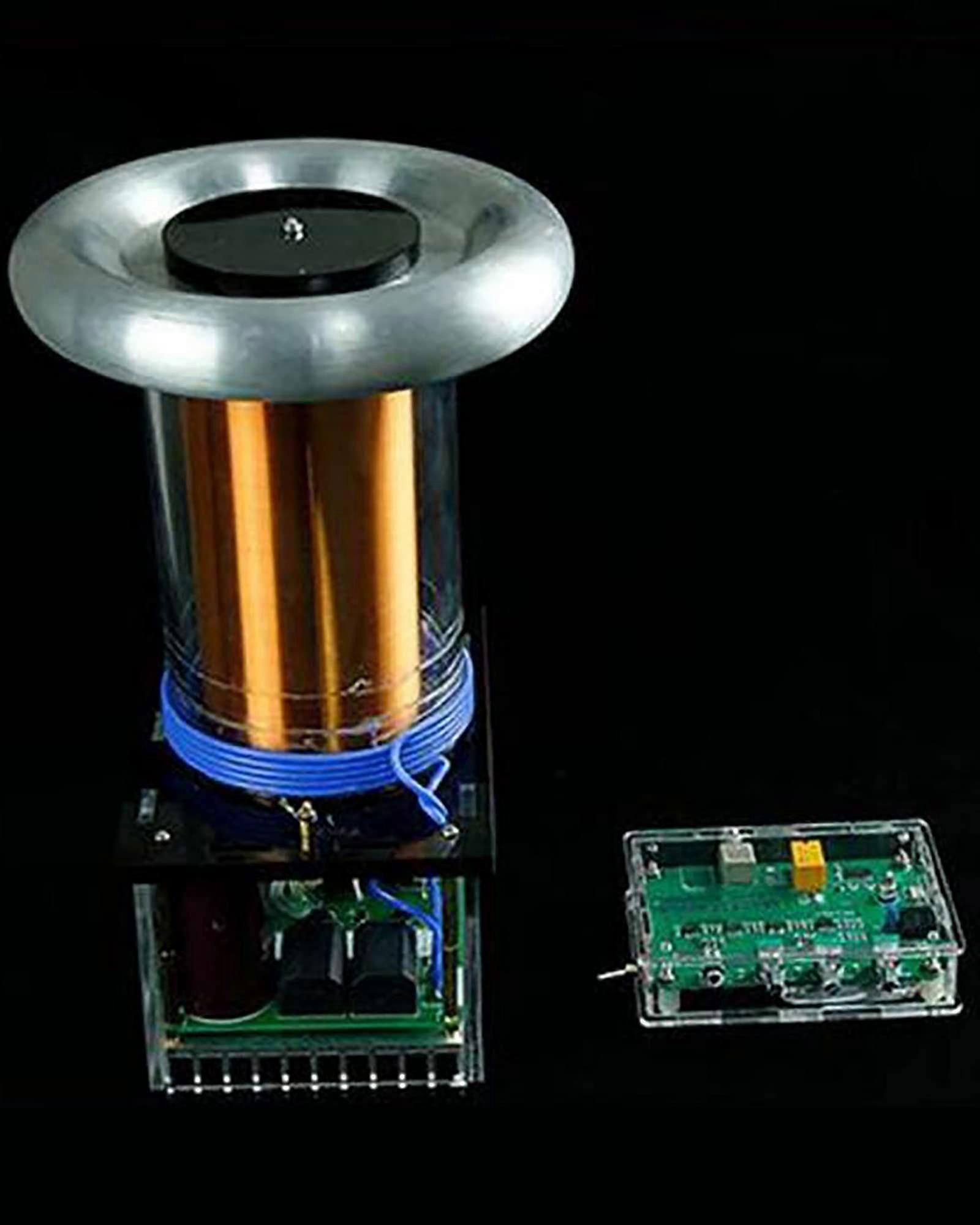 Coil Speaker with MusicSynced Lightning Effects, Wireless Solid State Plasma for Teaching