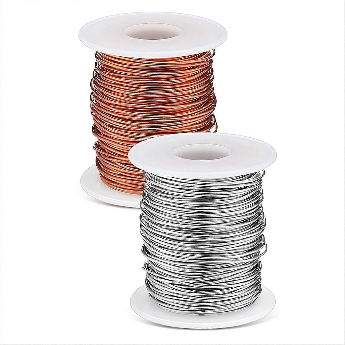 300 ft 2 Rolls 18 Gauge Copper Aluminum Craft Wires for Sculpting