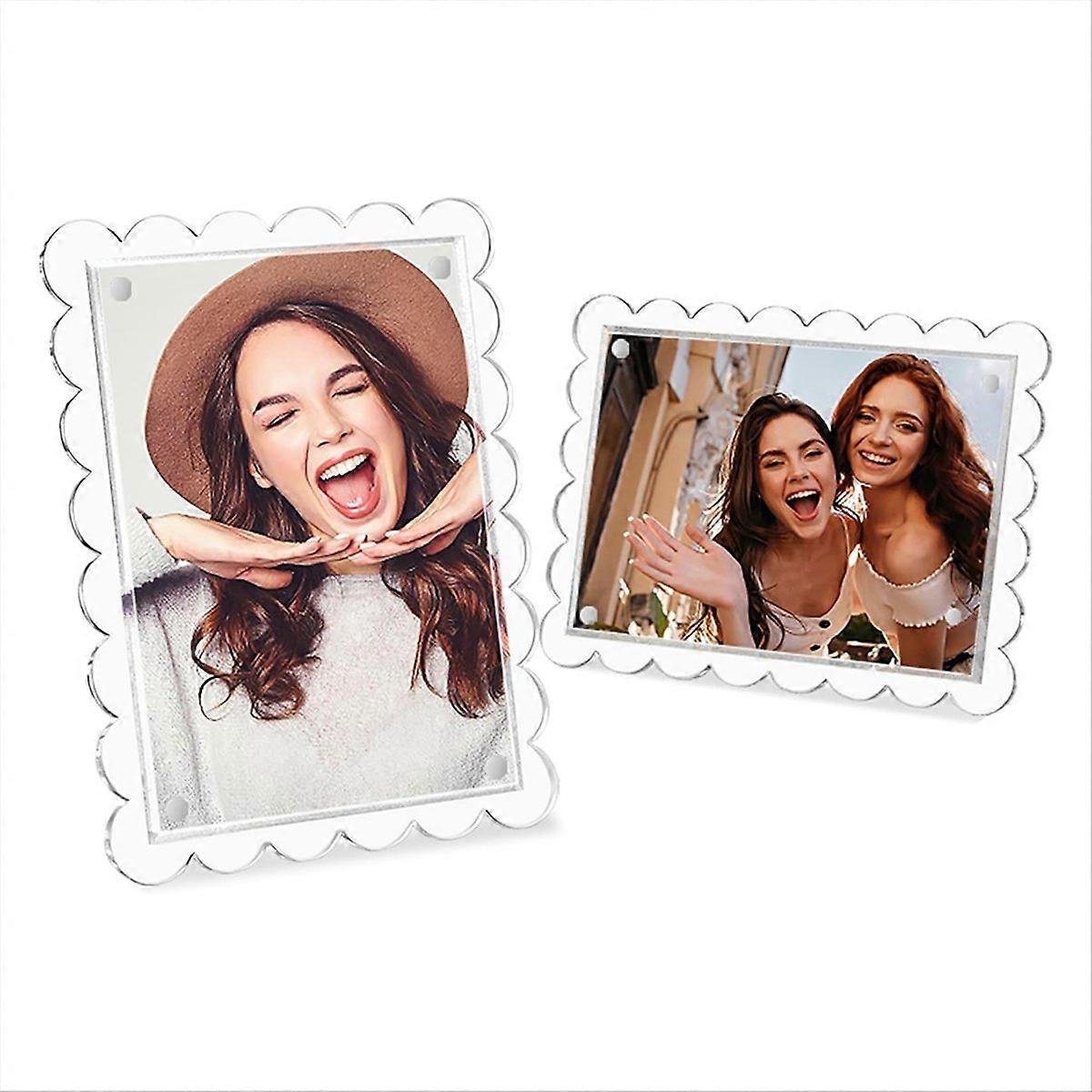 2-pack akryl kulpterad bildram, klar bildram