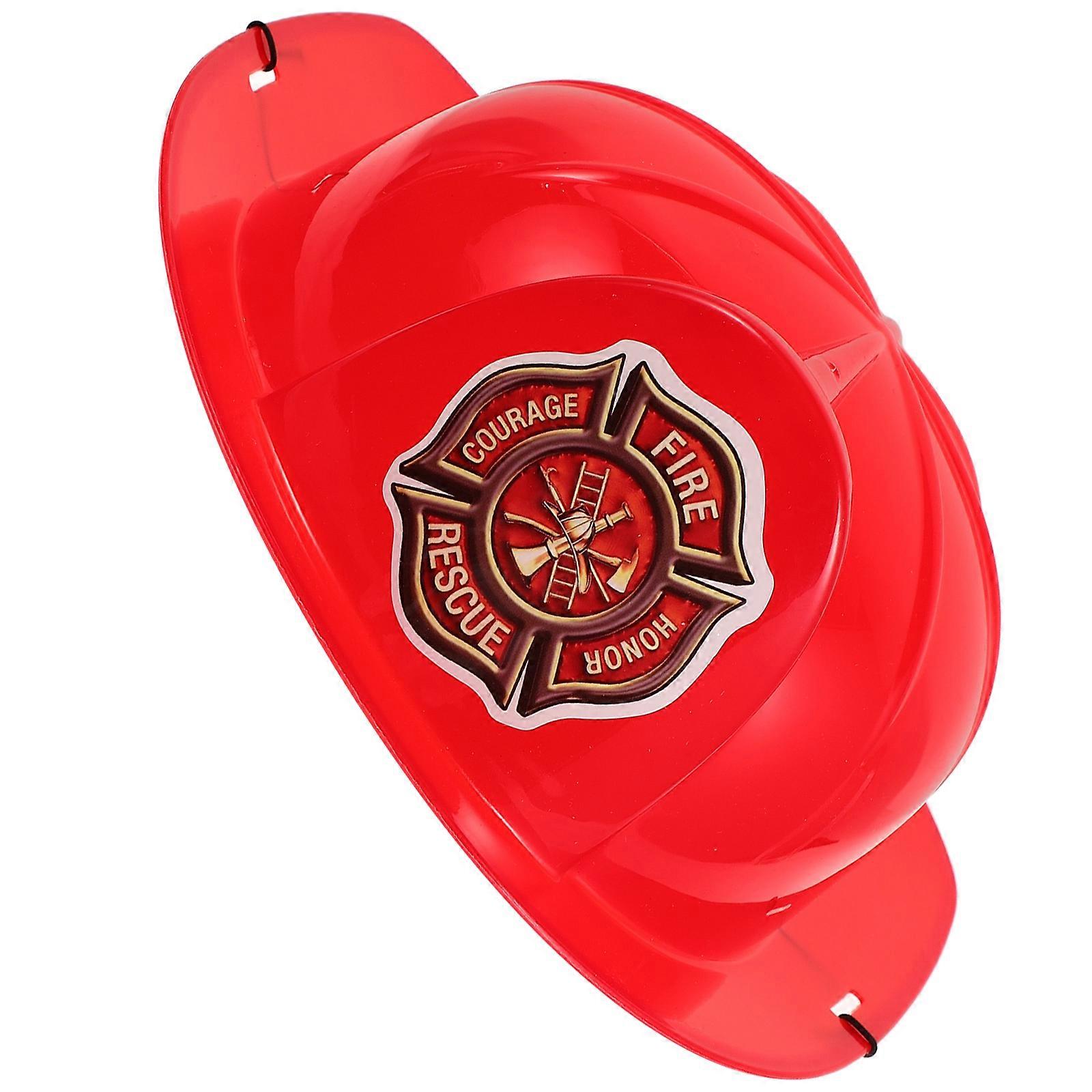Children Firefighter for Costume Red Fireman Plastic Hat