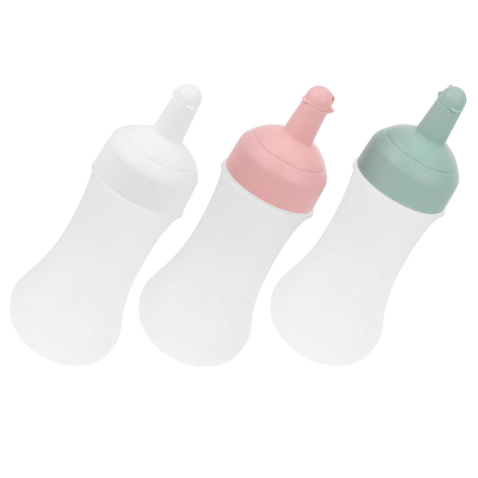 Condiment Bottle Kitchen Squeeze Bottle for Cooking 3Pcs Set White
