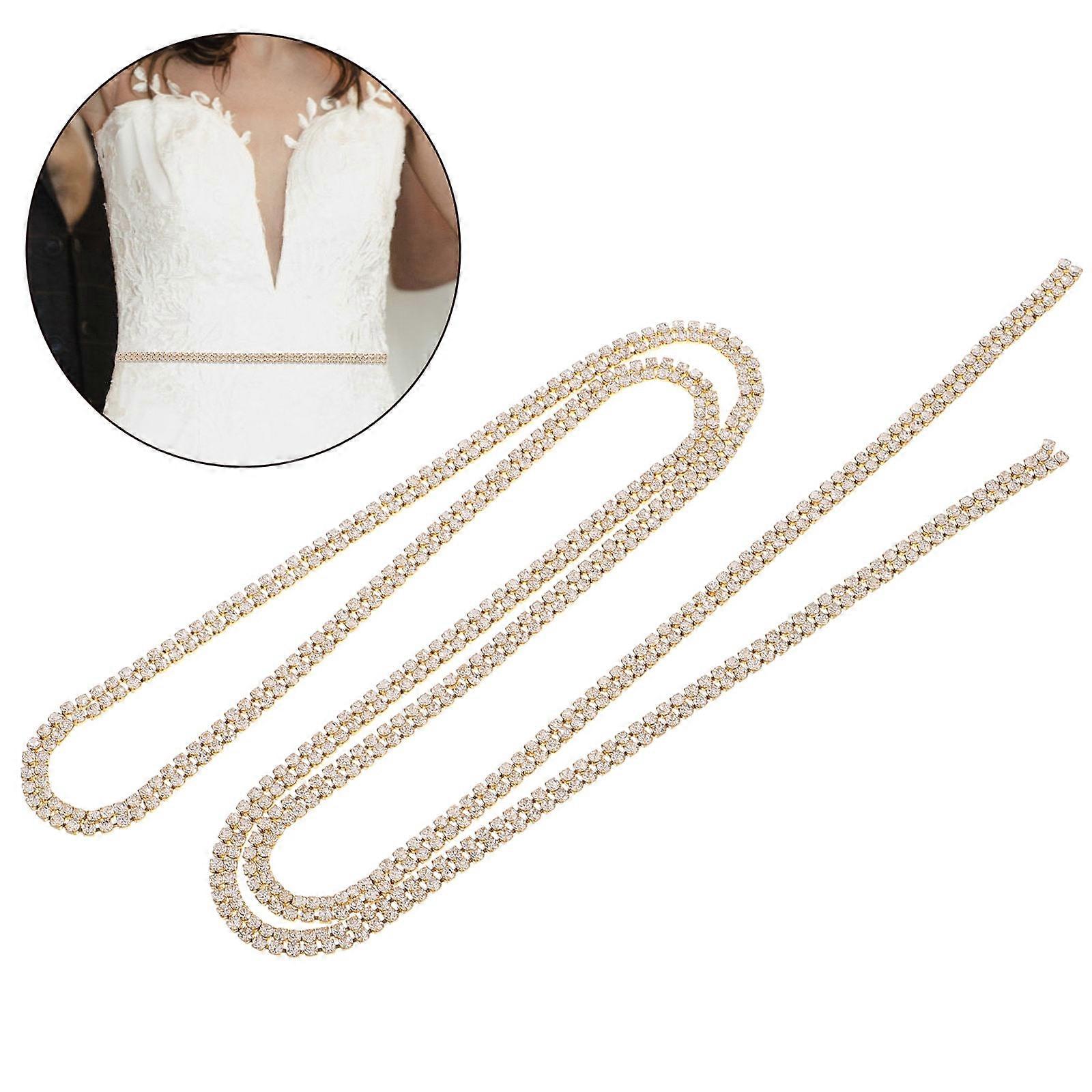 Elegant Golden Rhinestone Chain Trim for Multi-Function Craft Use