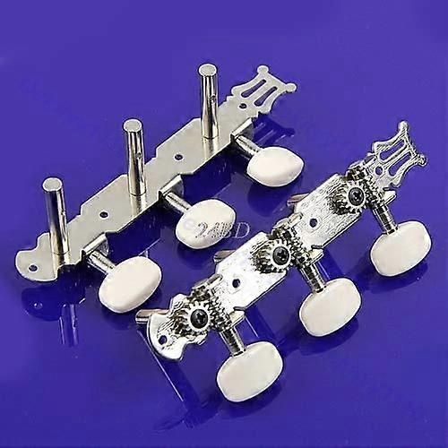 Silver Classical Guitar Tuning Keys with Smooth Gear Action and Precise Tuning Control