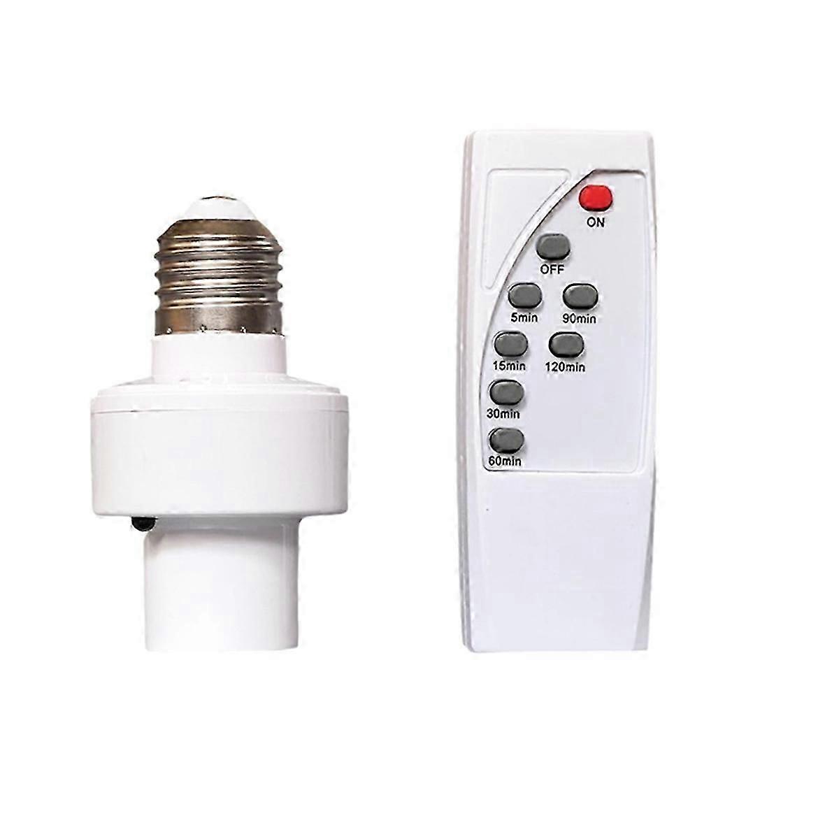 Remote Control Light Bulb Socket E27 Bulb Base Holder Timing Function Wireless Lamp Base Holder for Closet Bedroom Attic