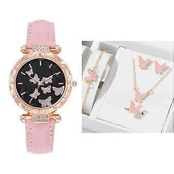 Montre femme, montre-bracelet numérique tendance avec éclairage nocturne, bracelet en acier inoxydable, aiguilles lumineuses, cadran miroir résistant aux rayures, rose