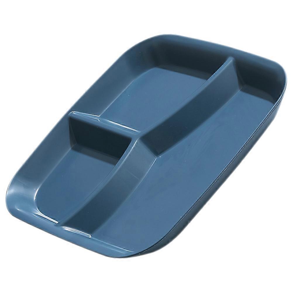Divided Plate Navy Compartment Dinner Tray for Serving Reusable Multi-Use