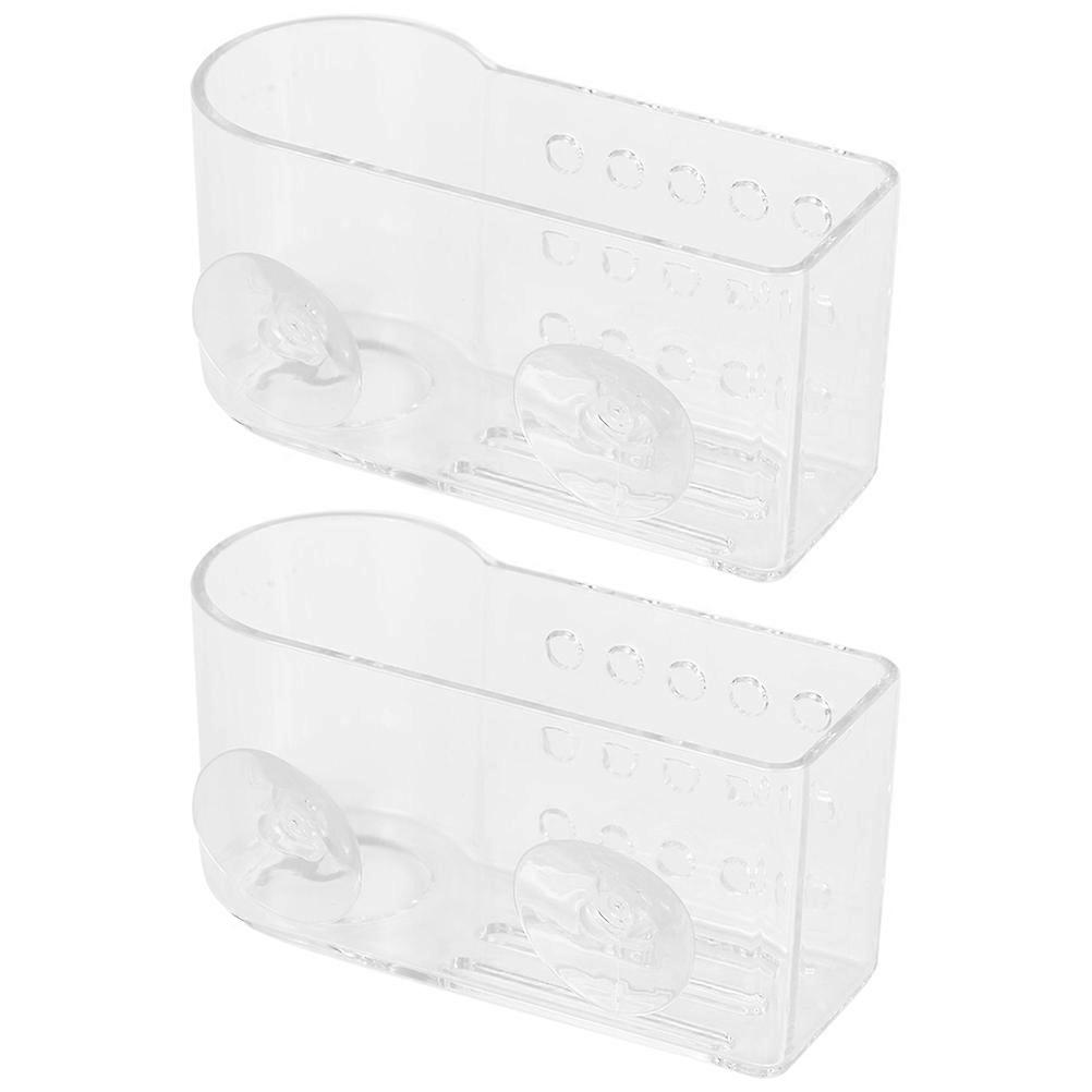 Wall Mount Dish Drying Rack Bathroom Accessory Drainage Hollow Bottom Design 2Pcs