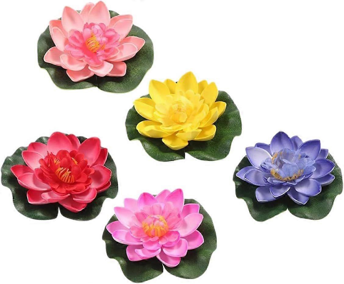 Artificial Floating Flowers 17cm 5pcs Set Simulated Water