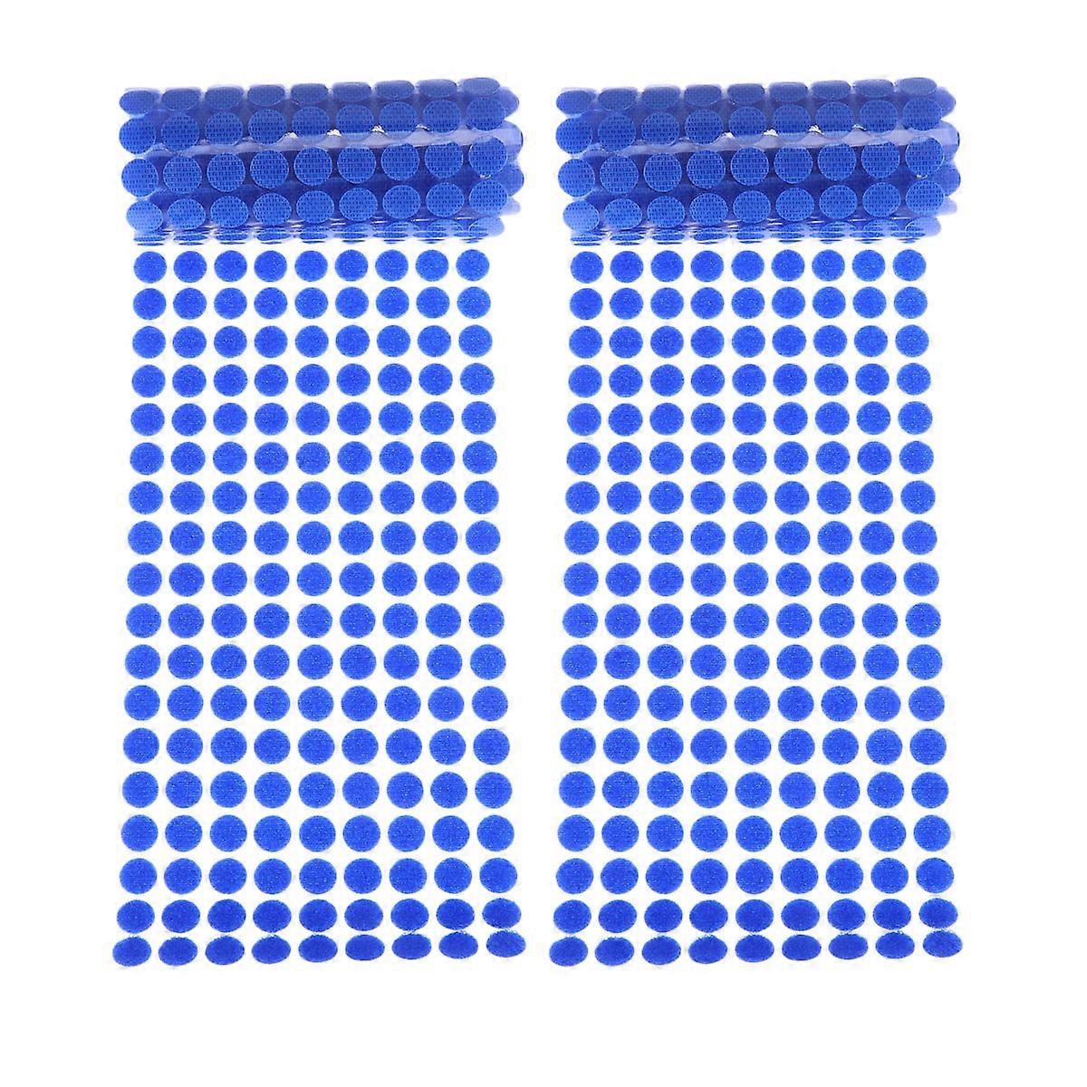 Back Sticky Tape Round Hook and Loop for Hook Sticking 900Pcs Blue Dots