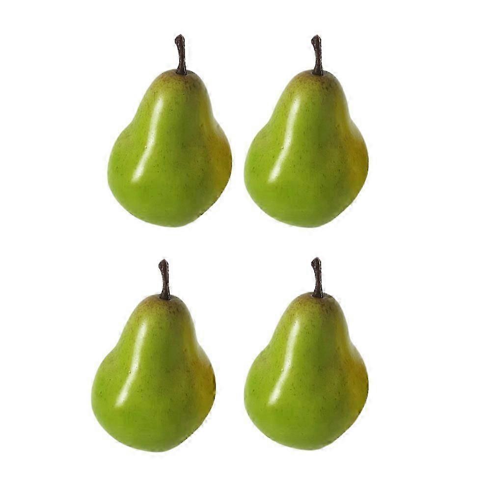 Green Simulation Pear Model for Decor 4Pcs Foam Artificial Fruit Props