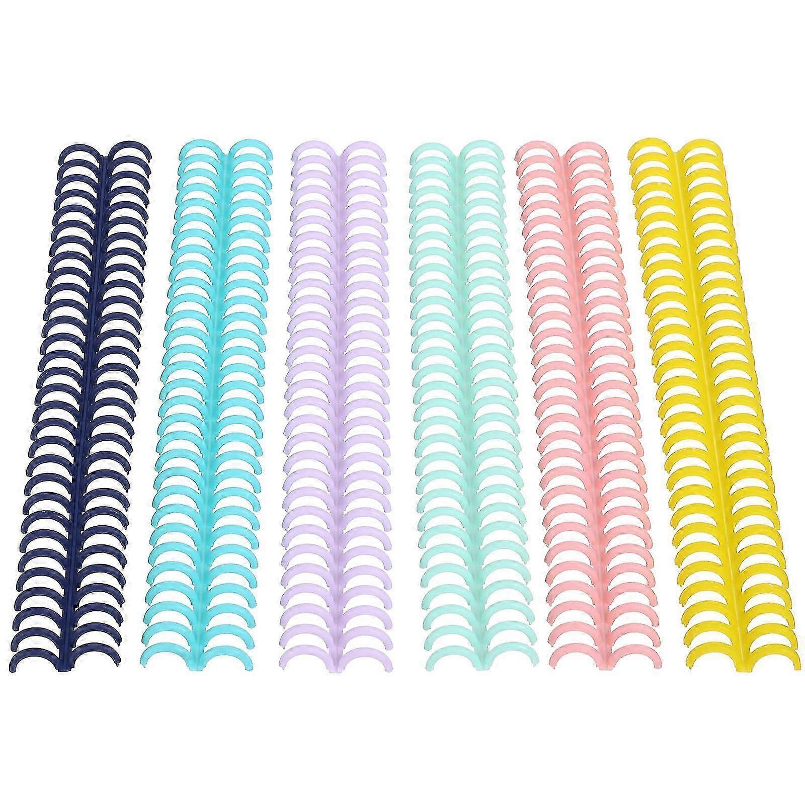 Plastic Binding Spines | Assorted Colors | Adjustable Length | 12pcs 30 Rings for Binders